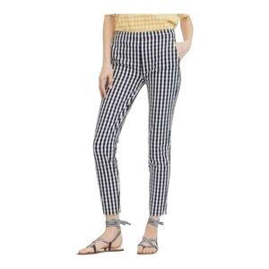J. Crew Women’s Martie Blue White Gingham Checkered Preppy Ankle Pants Size 8